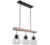 Globo Lighting Mina lampe suspendue 3x40 W noir-bois 15326-3N
