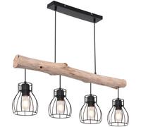 Globo Lighting Mina lampe suspendue 4x40 W noir-bois 15326-4N