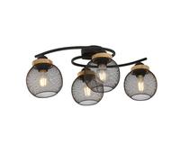 GLOBO Lighting Plafonnier Spot Salle à Manger Design Cage Boule Noir Mat L 60 cm