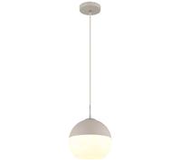 Suspension, applique, plafonnier, métal, blanc, abat-jour couleur sable, H 120 cm