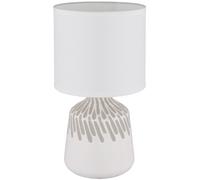 Lampe de table lampe de chevet lampe de table textile blanche céramique H 31,5 cm