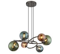 Globo Lighting Riha lampe suspendue 6x3.5 W vert-fumé-gris/cendre-marron 56142-6H