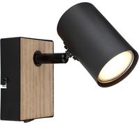 Lampe Murale En Bois Lampe De Salon Réglable GU10 Noir H 10 Cm