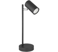 Lampe de bureau orientable lampe de chevet liseuse liseuse table noire, chromée, métal, 1x douille GU10, DxH 12x35 cm