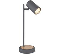 Lampe De Bureau 1 Flamme En Bois Réglable H 35Cm