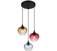 Globo Lighting Sander lampe suspendue 3x60 W noir-bleu-ambre-rouge 15748-3HR