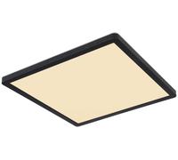 Lampe de salle de bain Plafonnier LED Plafonnier Panneau LED IP44, 3 niveaux via interrupteur mural, rétroéclairage, noir, 24W 2300Lm blanc chaud, LxH 42x2,5 cm