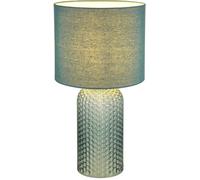 Lampe de table verre textile Lampe de chevet lampe de salon vert pâle, 1x douille E27, DxH 26,5x50 cm