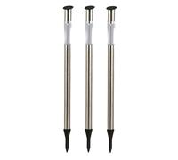 Lampe solaire d'extérieur avec piquet de terre, lampe solaire, lampe de chemin en acier inoxydable, ampoule LED 0,07 W, H 70 cm, lot de 3