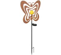Lampe solaire, décoration LED, métal, LED, couleur rouille, ambre, verre, IP44, H 83 cm