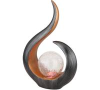 Lampes solaires pour l'extérieur LED jardin solaire sculpture LED incurvée changeur de couleur, verre plastique, 1x batterie LED RVB, H 33,5 cm