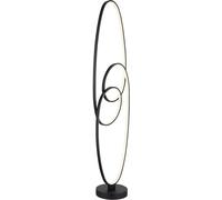 LED Lampadaire noir Lampe sur pied Alu Lampe design CCT Lampe de salon debout, fonction mémoire, 39W 1890Lm blanc chaud froid, H 122 cm