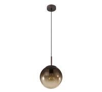 Globo Lampe Penteleute Verre Métal Fumée Noire Plafond Hängelampe 1 lumière