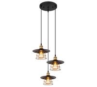 Globo Lighting Viejo lampe suspendue 3x60 W noir-cuivre 15086-3BH
