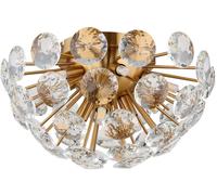 Lampe de plafond cristaux clairs Lampe de cristal or Lampe de plafond or, métal, 10x G9 douilles, DxH 39 x 22 cm