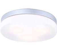 Lampe de salle de bain plafonnier extérieur balcon, résistant aux intempéries, IP44, moderne, verre opale argent, 1x douille E27, DxH 30x7 cm