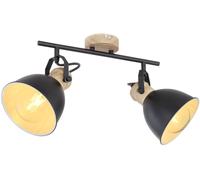 Globo Lighting Wiho plafonnier 2x40 W noir-bois 54018-2S