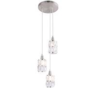 Globo Lighting Wolli lampe suspendue 3x4 W chrome-cristal 15760-3