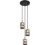Globo Lighting Wolli lampe suspendue 3x40 W noir-cristal 15761-3B