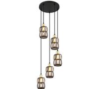 Globo Lighting Wolli lampe suspendue 5x40 W noir-cristal 15761-5B