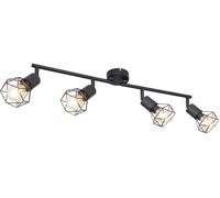 Plafonnier noir salon salle à manger éclairage rétro cage spot réglable Globo 58402S-4