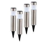 Globo LOT de 4 bornes lumineuse à LED en acier inoxydable Fonctionnement à énergie solaire