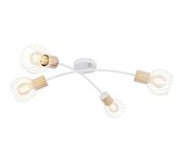 Globo - Plafonnier design scandinave Luise - Blanc et chêne - Luise Marron G