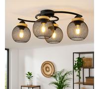 Globo Plafonnier Lampe Plafond Lampe Salon Grille Boule Noir LED L 60 cm
