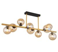 Globo Plafonnier Riha 9 lumières noir avec or - 56135-9D