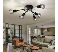 Globo Lighting Plafonnier Xara I 54802S-6 6x40W Noir rétro cage pour salon