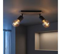 Globo Plafonnier Spotleuchte 2 Lampes Spots orientables Finition bois L 31 cm [EEK: Nicht bewertet]