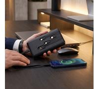 Powerbank Chargeur Chargeur rapide 4 câbles de charge noir Micro USB iPX Type-C, noir, LxlxH 14,7 x 6,7 x 3,3 cm