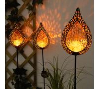 Globo Solar Lampe Extérieure Steckleuchte Effet Flamme Jardin Verre Boule LED 3x