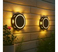 Globo Solarleuchte Murale à 3 Niveaux LED Noir Set de 2, IP44 [EEK: Nicht bewertet]