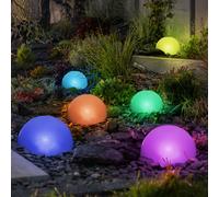 Globo Solarleuchte Steckleuchte Extérieure RGB LED Demi-Sphère Blanc 5er Set