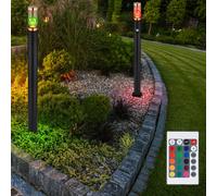Globo Stehlampe Extérieur Wegeleuchte LED Avec Télécommande RGB Dimmable 2x Noir