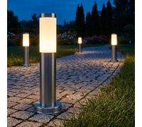 Globo Stehleuchte Extérieure en Acier Inoxydable, Lampe de Sol LED, 4x E27, IP44