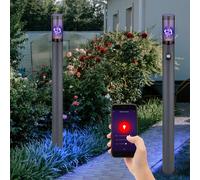 Globo Stehleuchte Extérieure Smart RGB LED en Acier Inoxydable Alexa, 2er Set