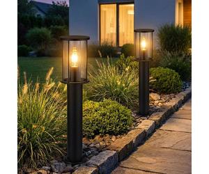 Globo Stehleuchte Voie Extérieure Jardin IP54 Acier Noir H 60 cm Set de 2