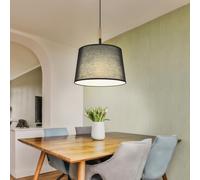 Globo Suspension Lampe Plafond Bois & Textil D 38 cm Noire