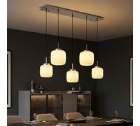 Globo Suspension LED 5 Lichts Hauteur Réglable Nickel Métal H 130 cm