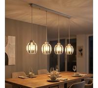 Globo Suspension LED Réglable Hauteur 4 Lumières Blanc H 120 cm