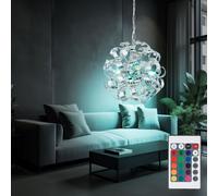 Globo Suspension LED RGB 4 L 230 V Chrom Dimmable H 125 cm Télécommande