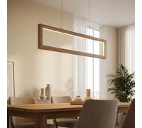 Suspension LED Lampe à suspendre Plafonnier Métal noir imitation bois H 120 cm