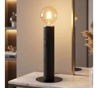 Globo Table Lampadaire en Bois, 1 Ampoule, Noir, Interrupteur, H 30,5 cm