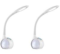 Globo TARRON Lot de 2 lampes de bureau flexibles à LED avec variateur tactile, socle lumineux à changement de couleur