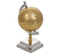 Globo Terraqueo De Aluminio Dorado Y Plata