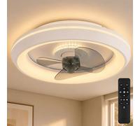 Globo Ventilateur de plafond avec lumière LED Dimmer 3 niveaux CCT blanc 48 cm