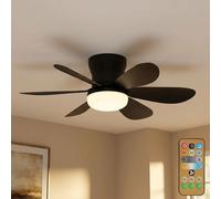 Globo Ventilateur Decken Avec Lampe LED CCT 51 Cm Noir Télécommande