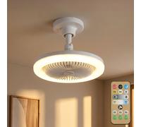 Ventilateur de plafond LED Chambre à coucher Dimmable Blanc mat Ø 25,8 cm